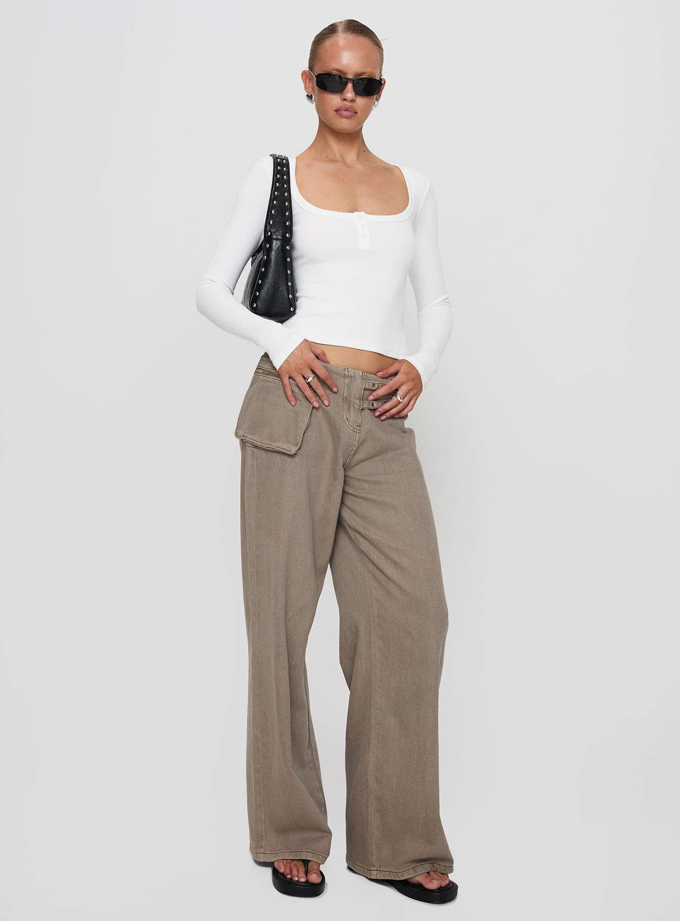 Daphine Long Sleeve Top White