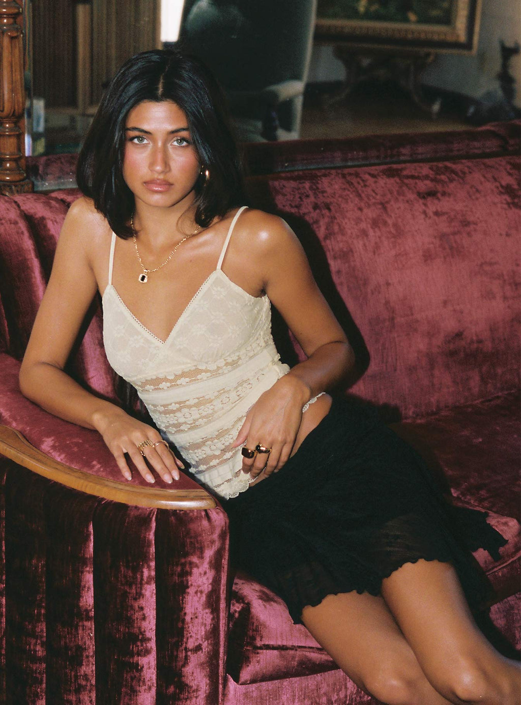 Ayra Lace Mini Skirt Black