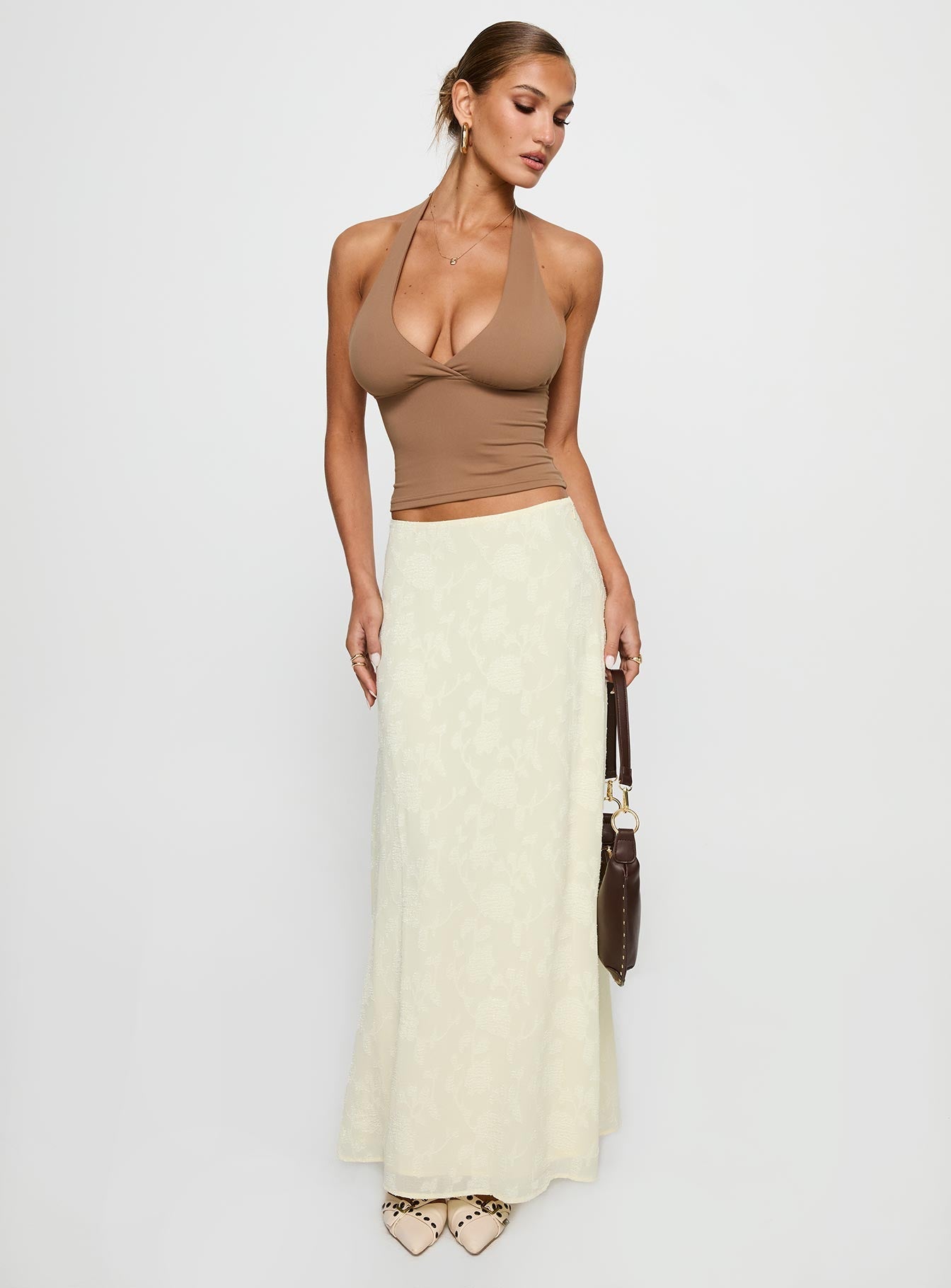 Su Casa Low Waist Maxi Skirt Yellow