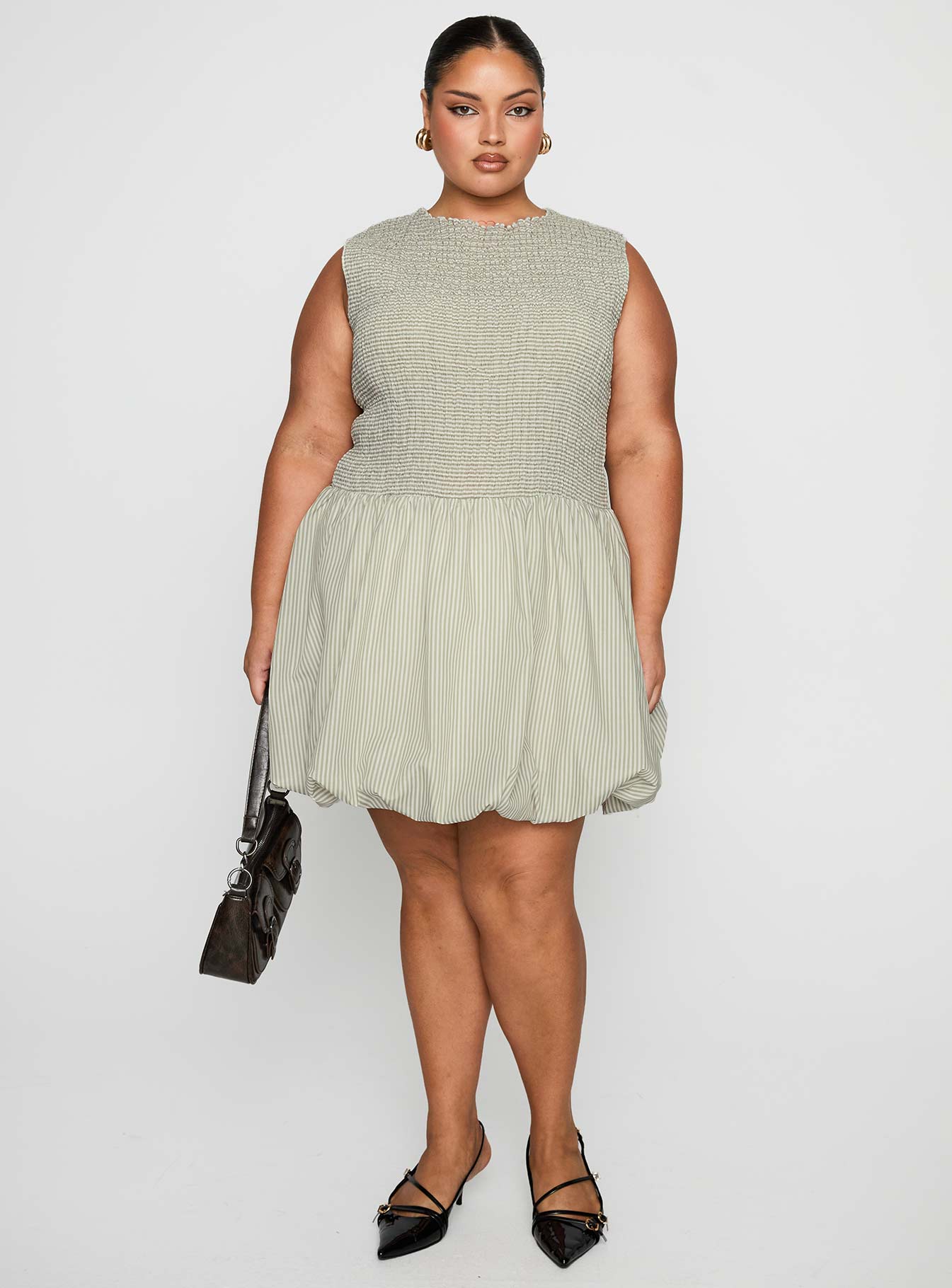 Narnie Mini Dress Sage Curve
