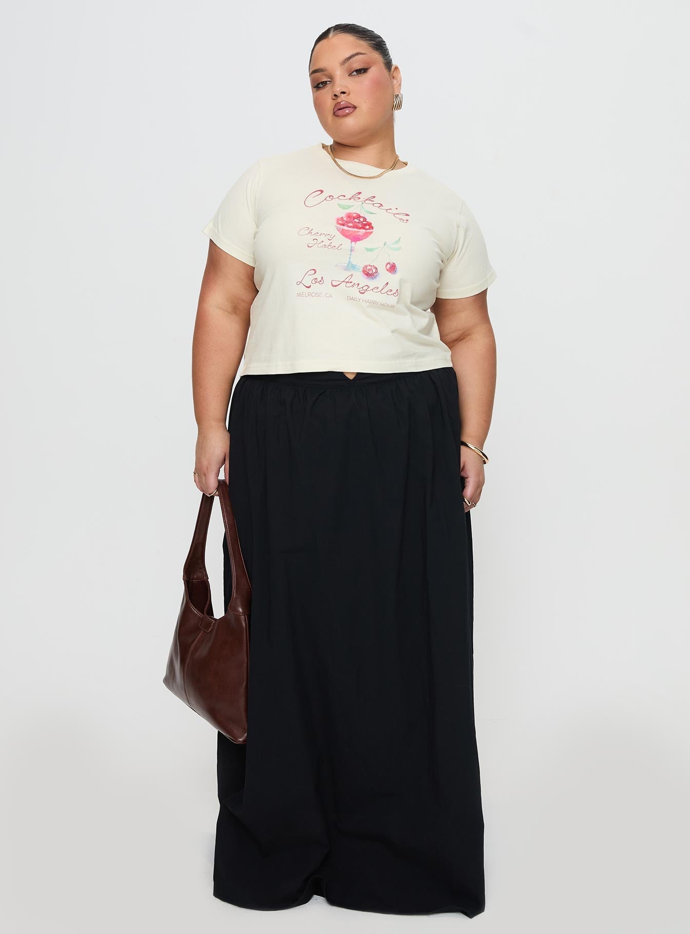 Cherry Cocktails Tee Cream Curve
