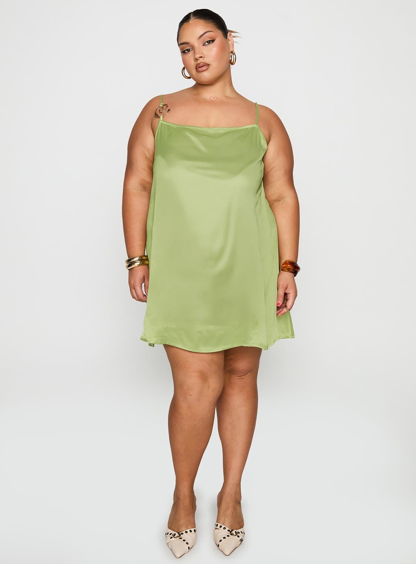 Apple Cider Mini Dress Green Curve