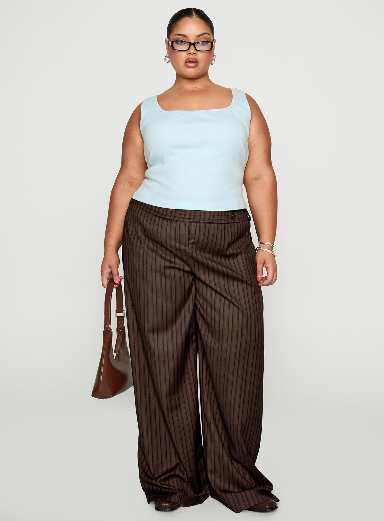 Cedars Low Rise Pant Brown Stripe Curve