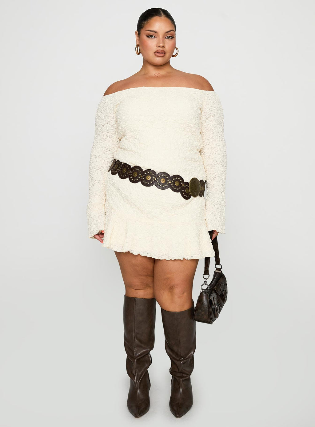 Vancesca Strapless Mini Dress Cream Curve