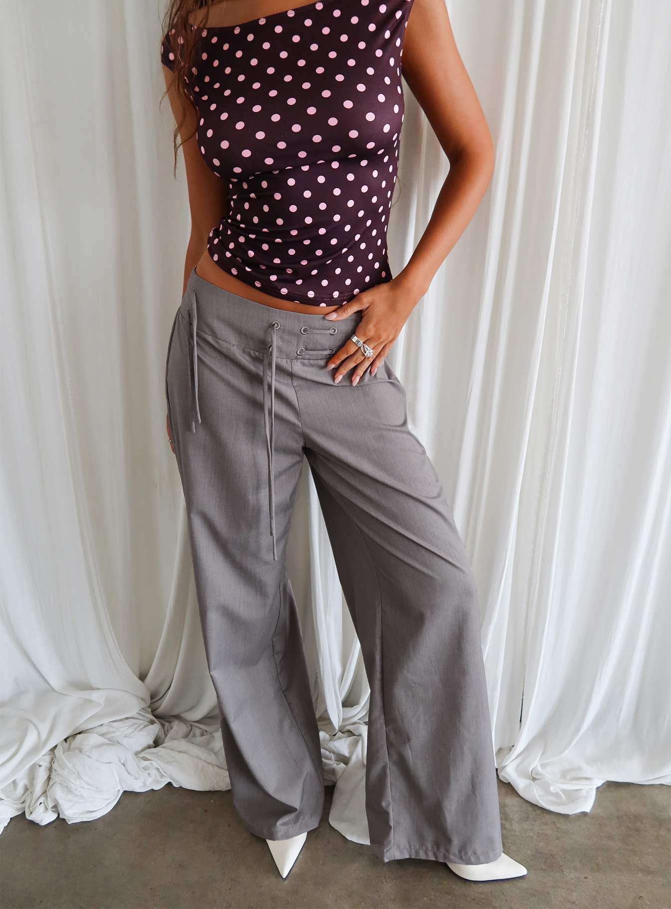 Just Have Fun Wide Leg Pant Grey