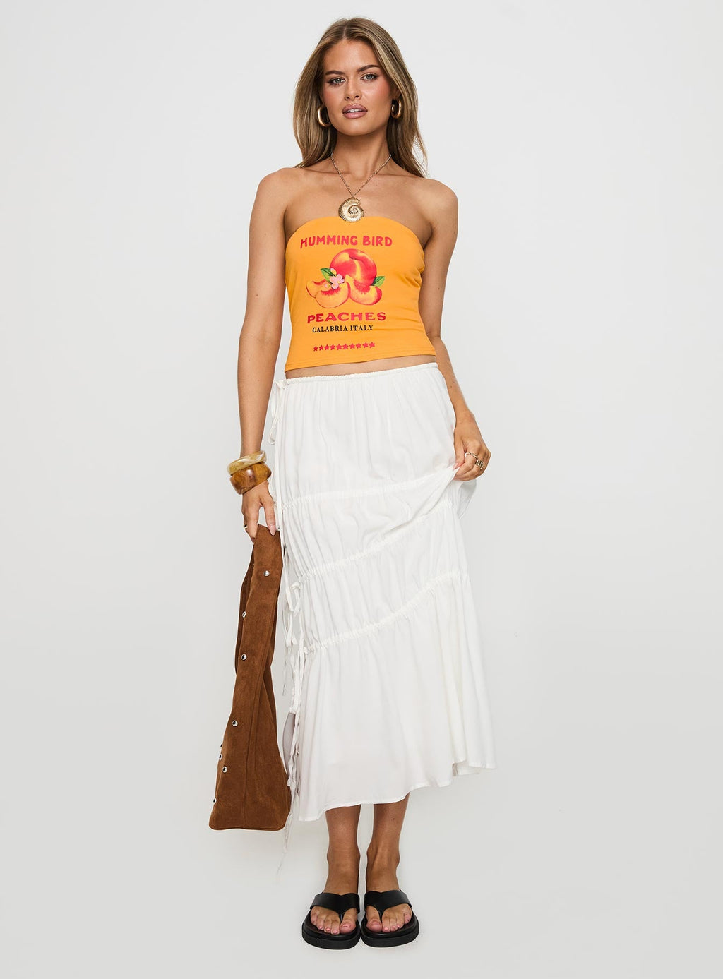 Perky Maxi Skirt White