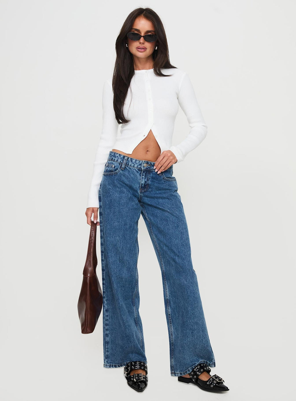 Suzu Long Sleeve Knit Top White