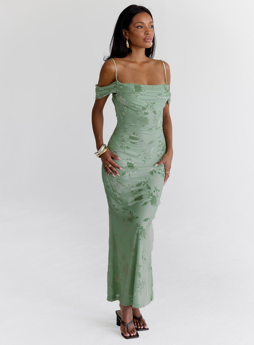 Green Gables Burnout Maxi Dress Sage