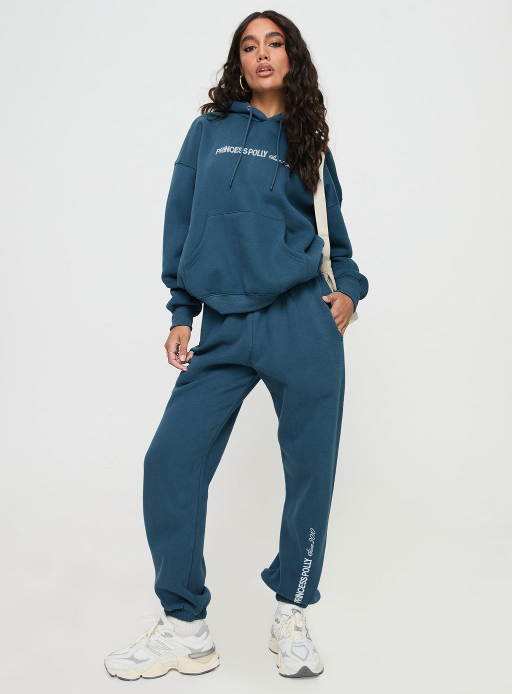 Princess Polly Track Pants Block / Cursive Text Slate