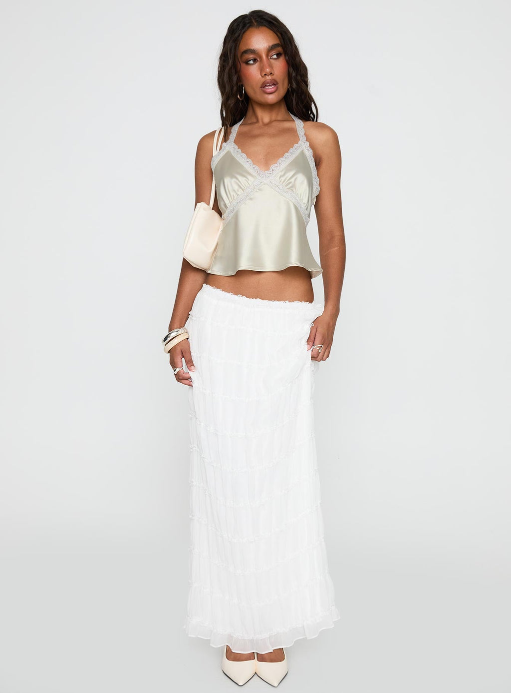 Estefania Maxi Skirt White
