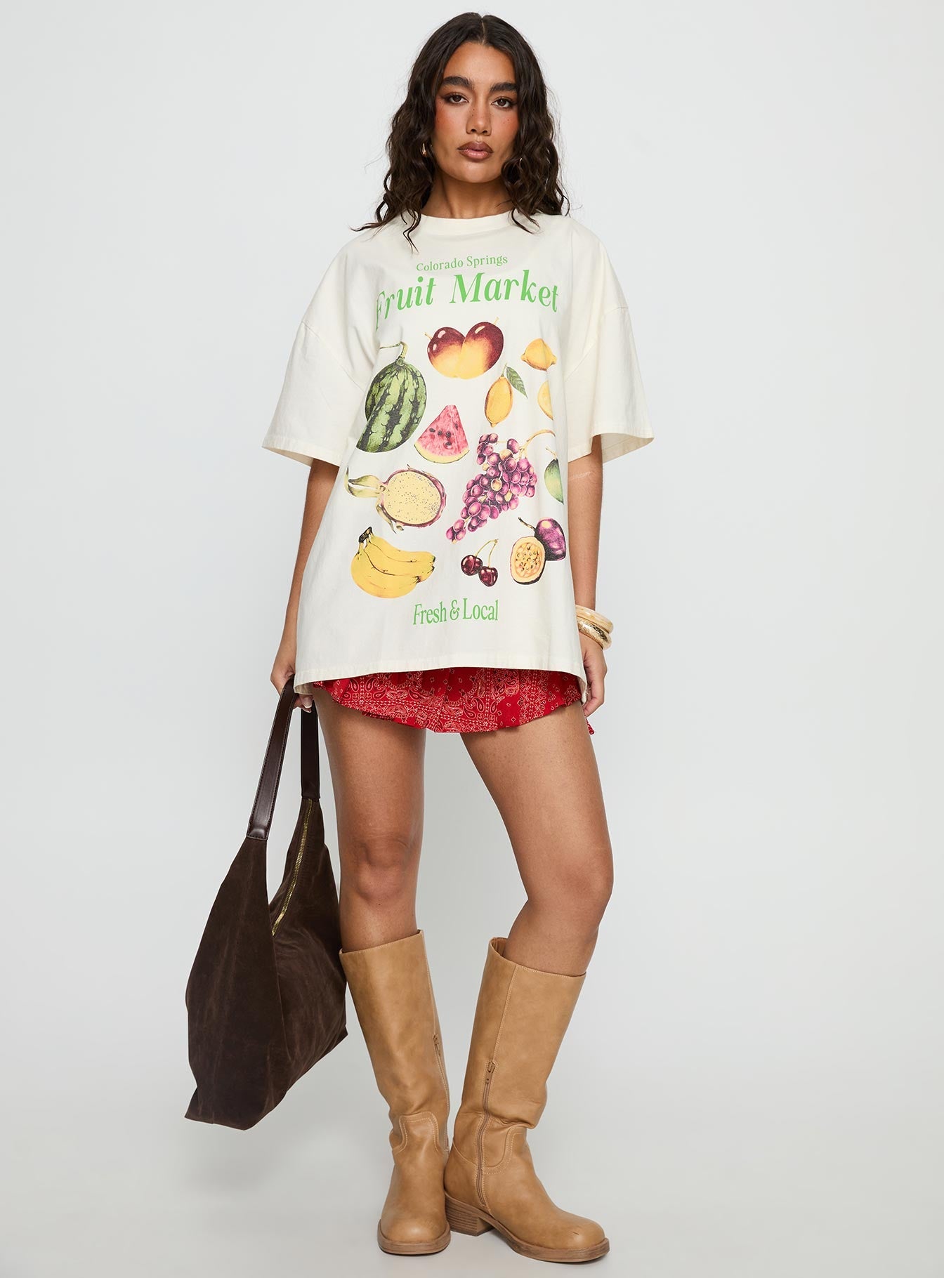 Colorado Springs Market Oversized Graphic Tee Cream