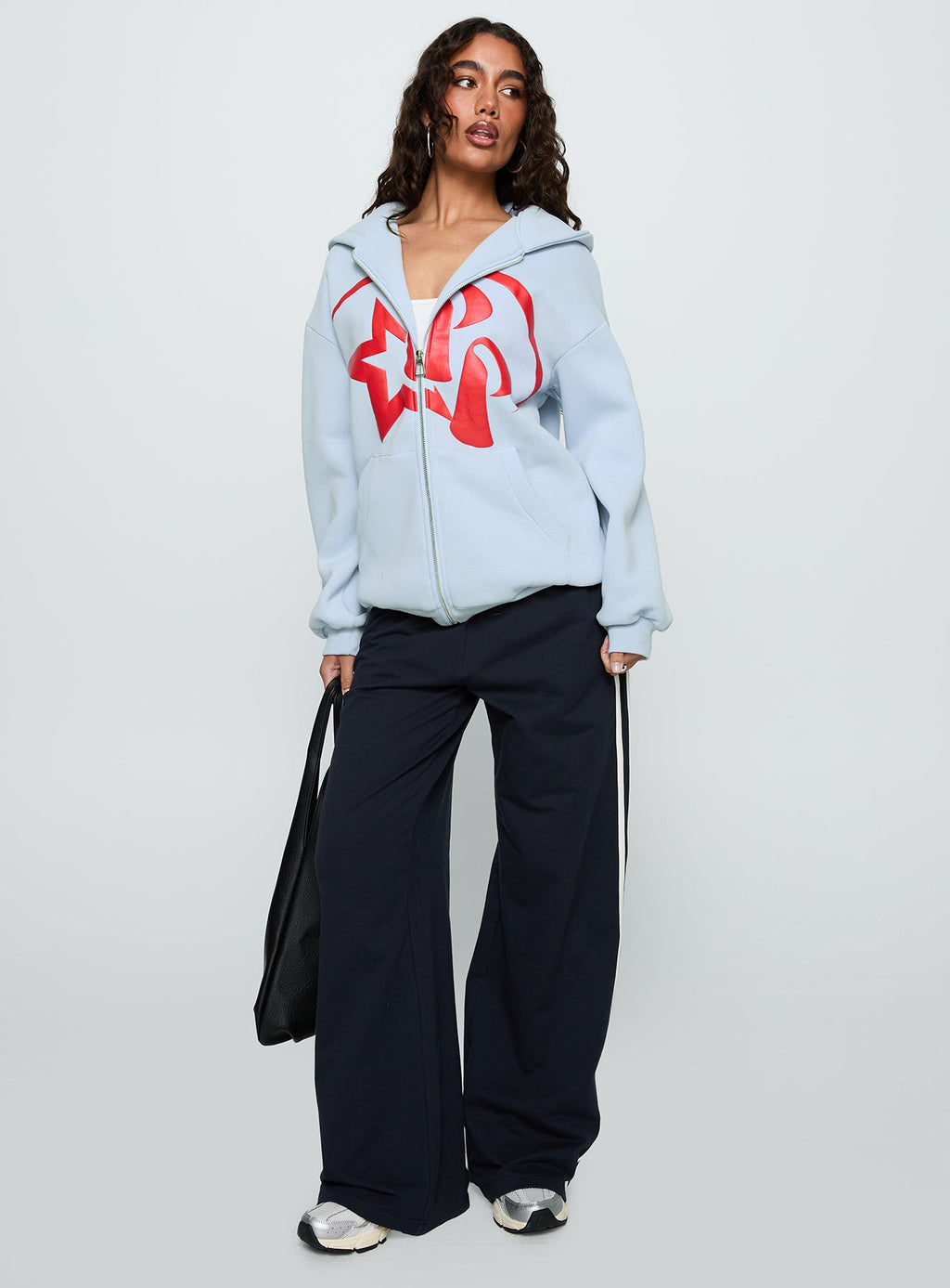 Starblazer Zip Up Graphic Hoodie Blue / Red