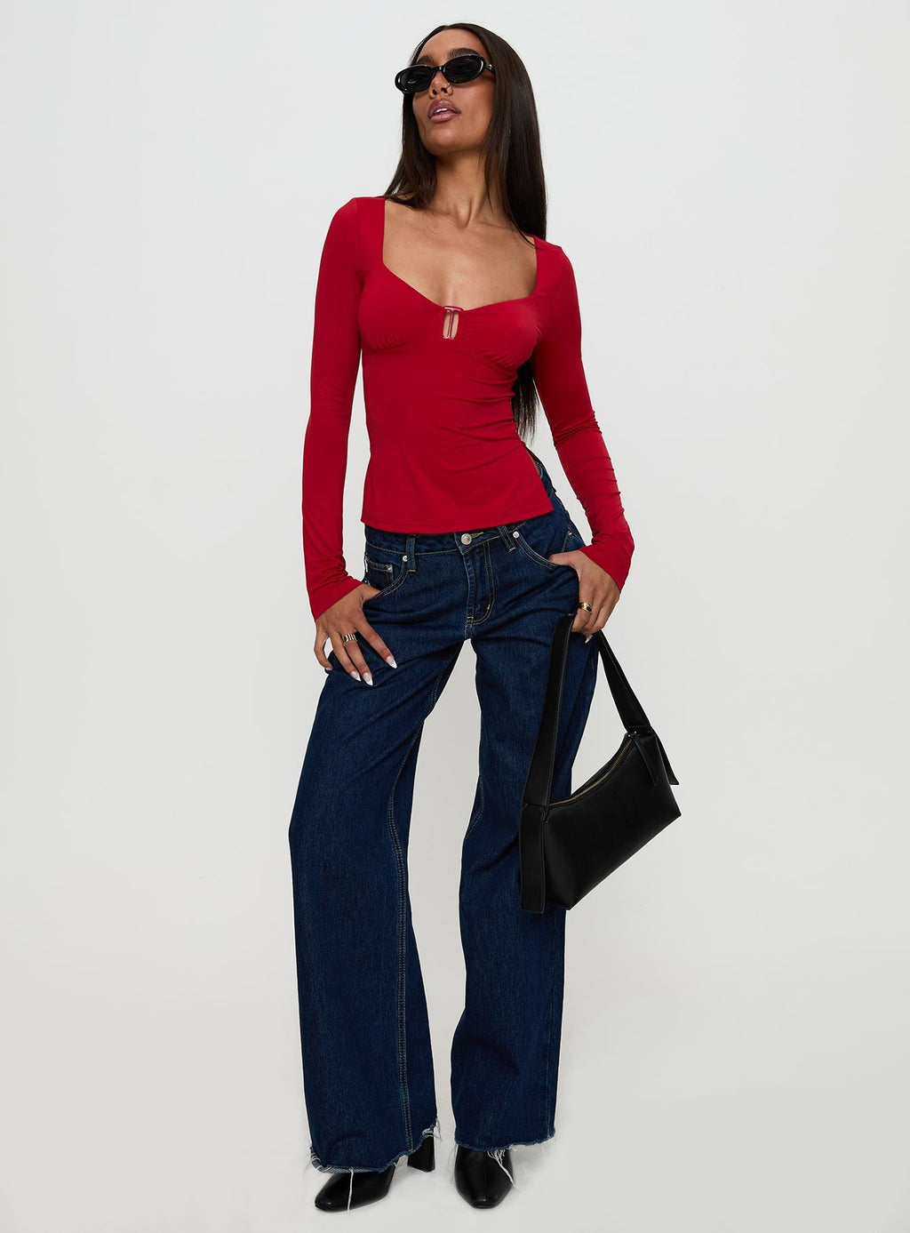 Keane Long Sleeve Top Red