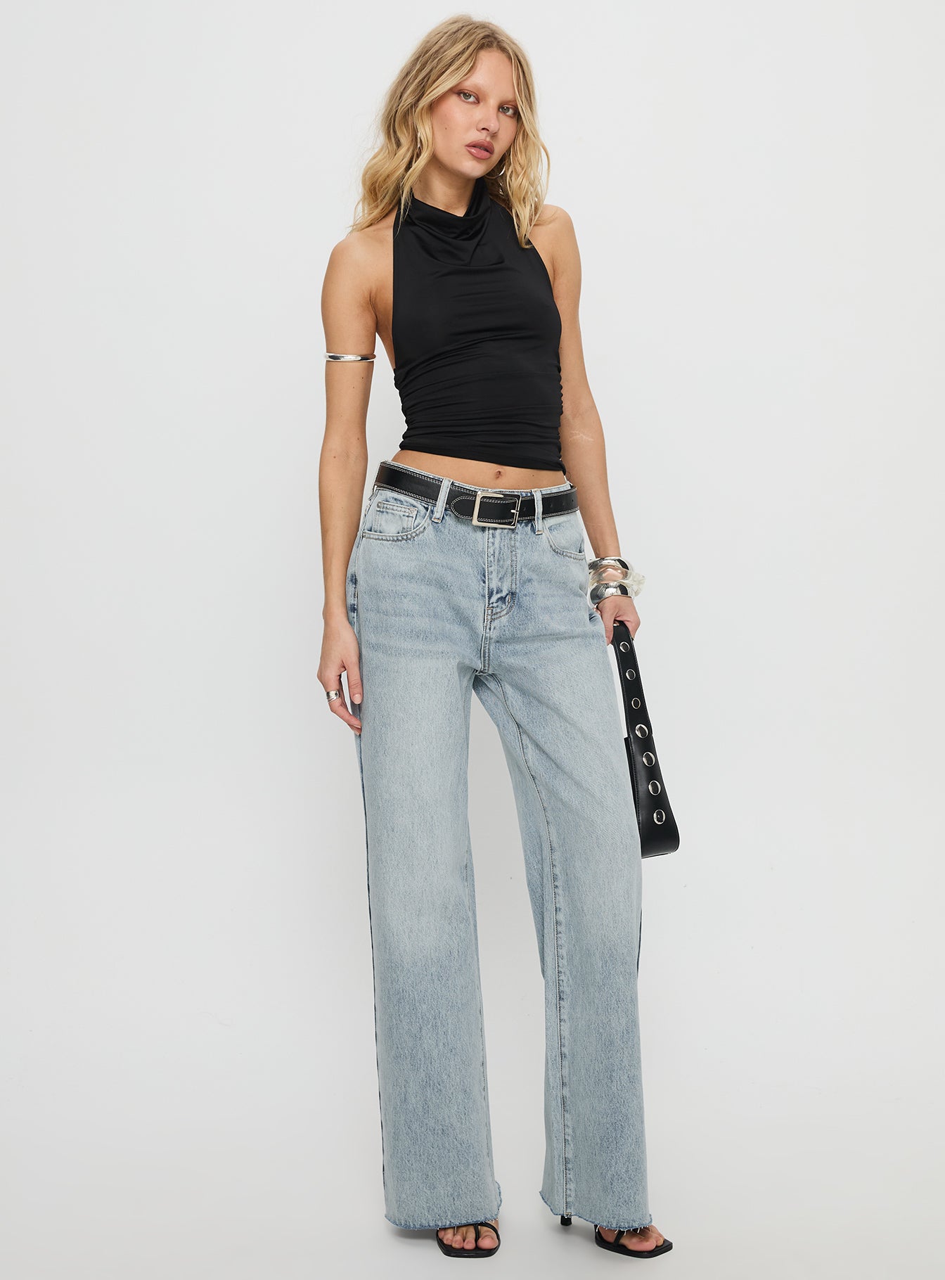 Henesey High Rise Straight Leg Jeans Light Wash