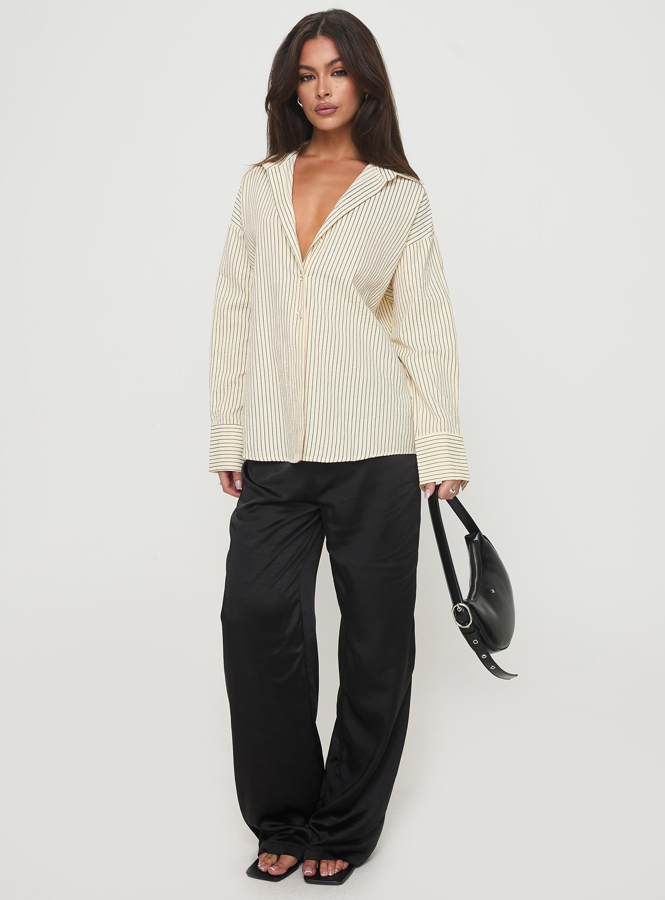 Mallin Shirt Cream/Brown Stripe