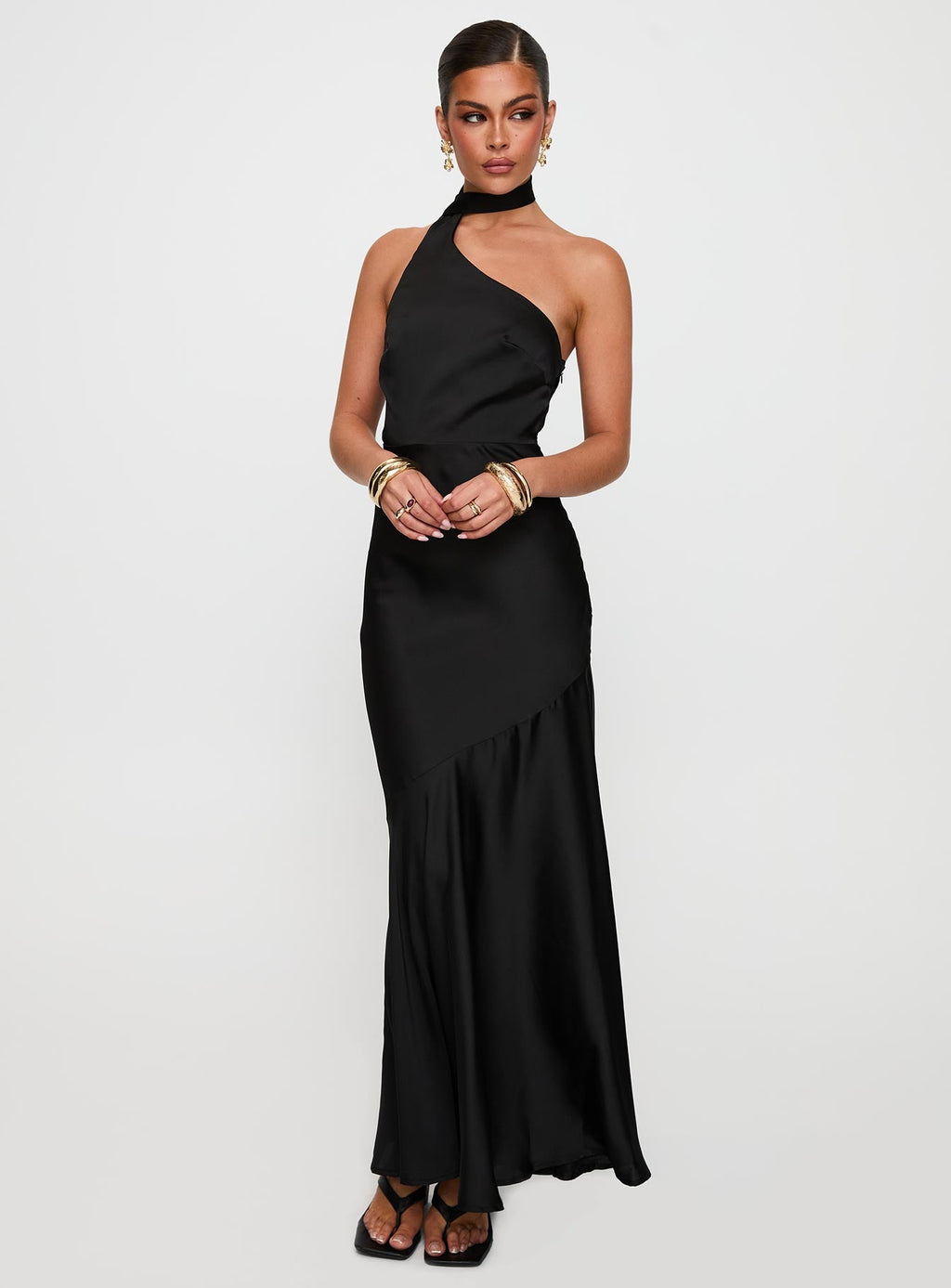 Elixaire Scarf Maxi Dress Black