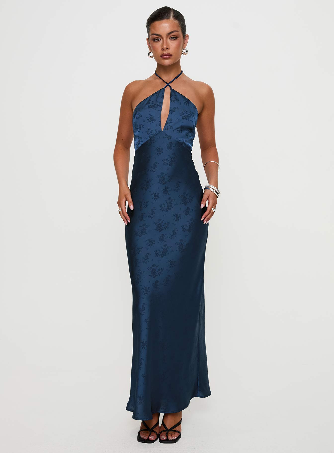 Limosina Halter Maxi Dress Navy