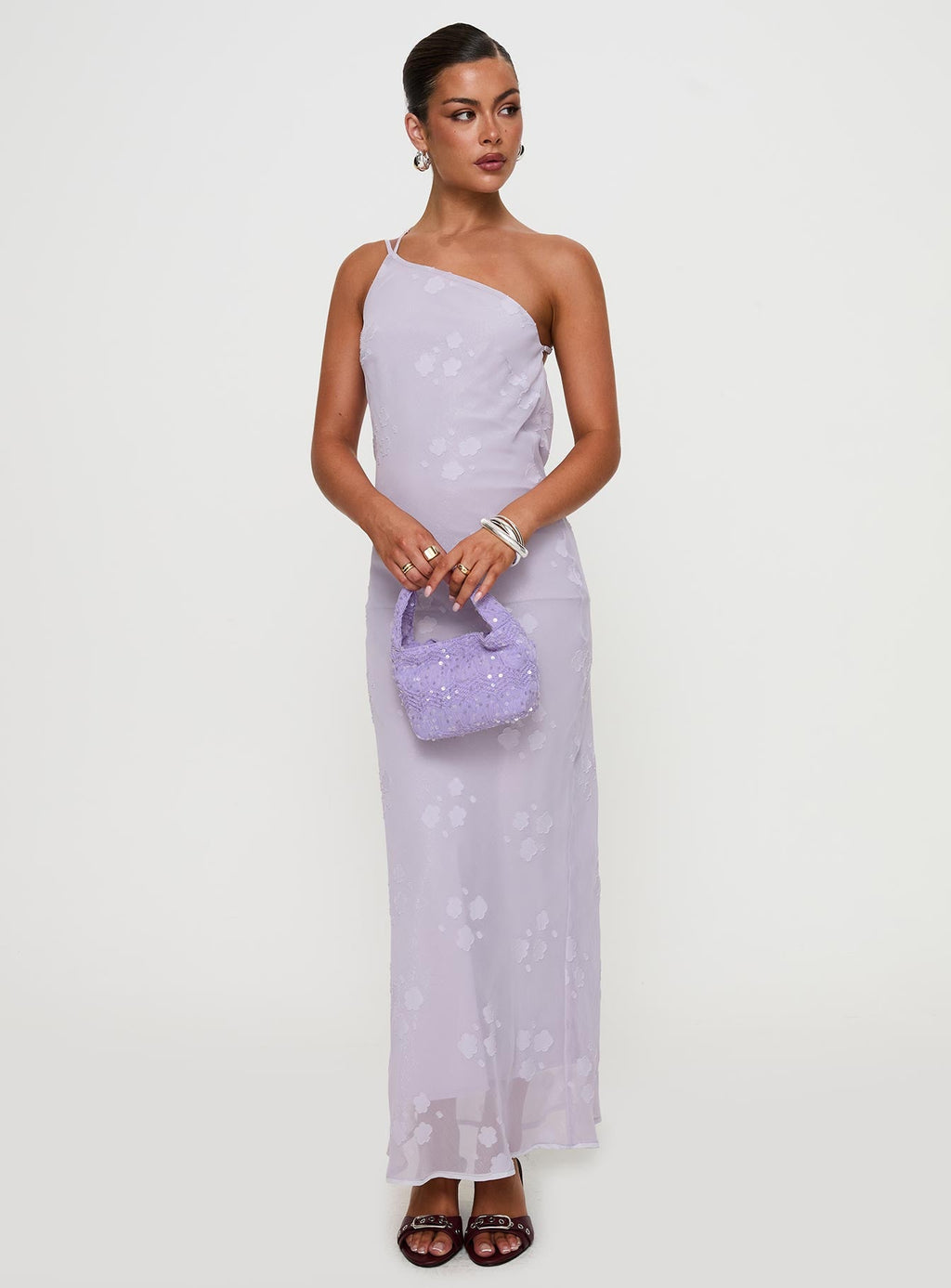 Jazmira One Shoulder Maxi Dress Lilac