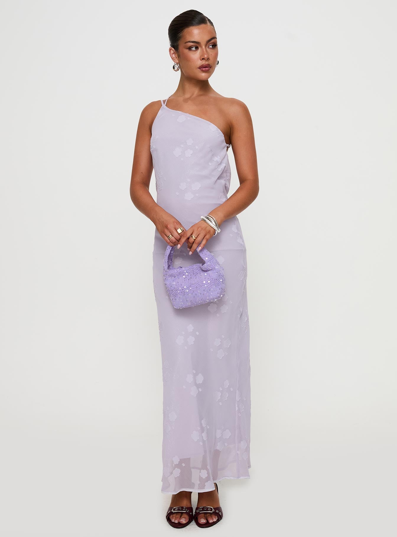 Jazmira One Shoulder Maxi Dress Lilac