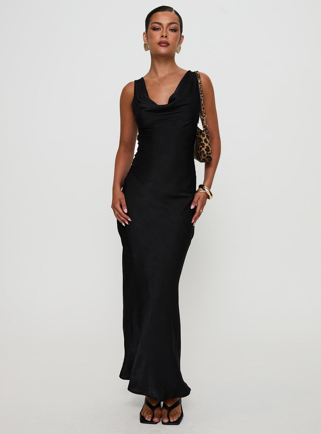 Make Memories Cowl Neck Maxi Dress Black