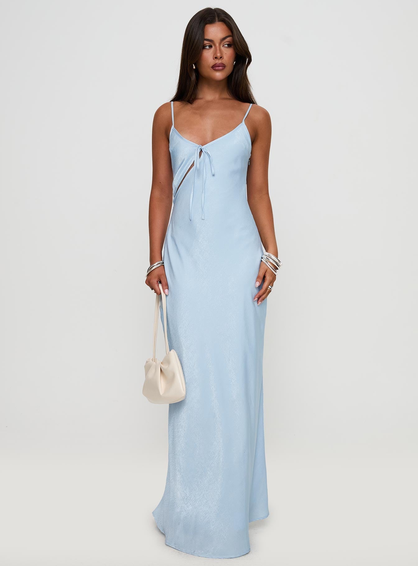 Linger Bias Cut Maxi Dress Blue