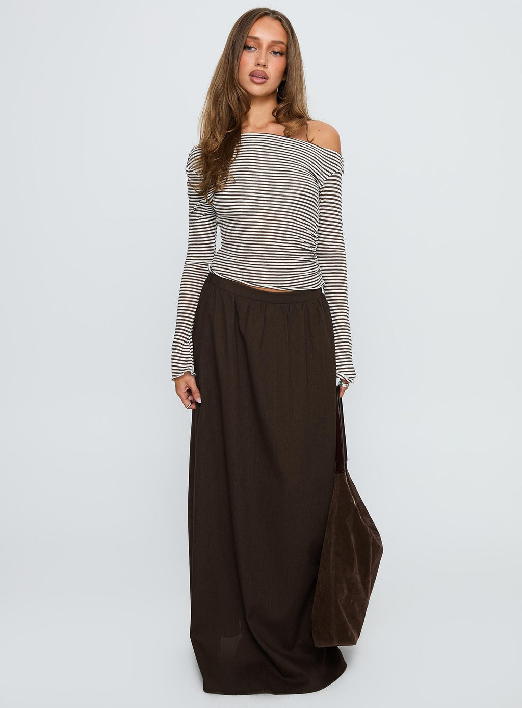 Hallee Maxi Skirt Brown