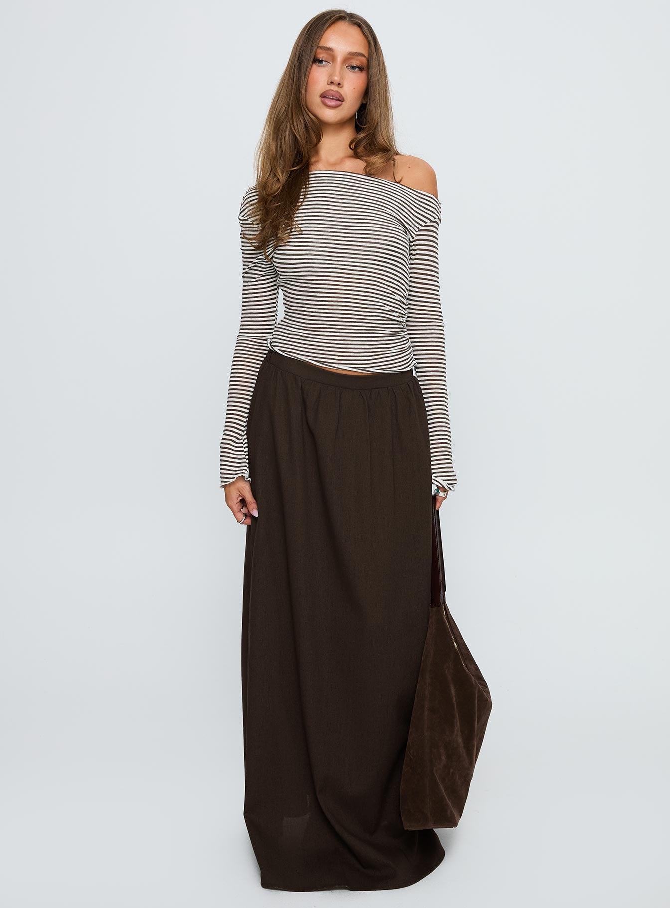 Hallee Maxi Skirt Brown