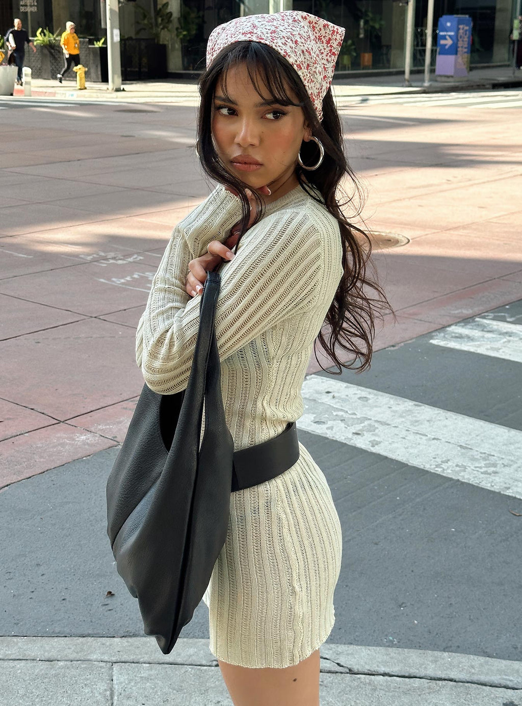 Primmie Long Sleeve Mini Dress Cream