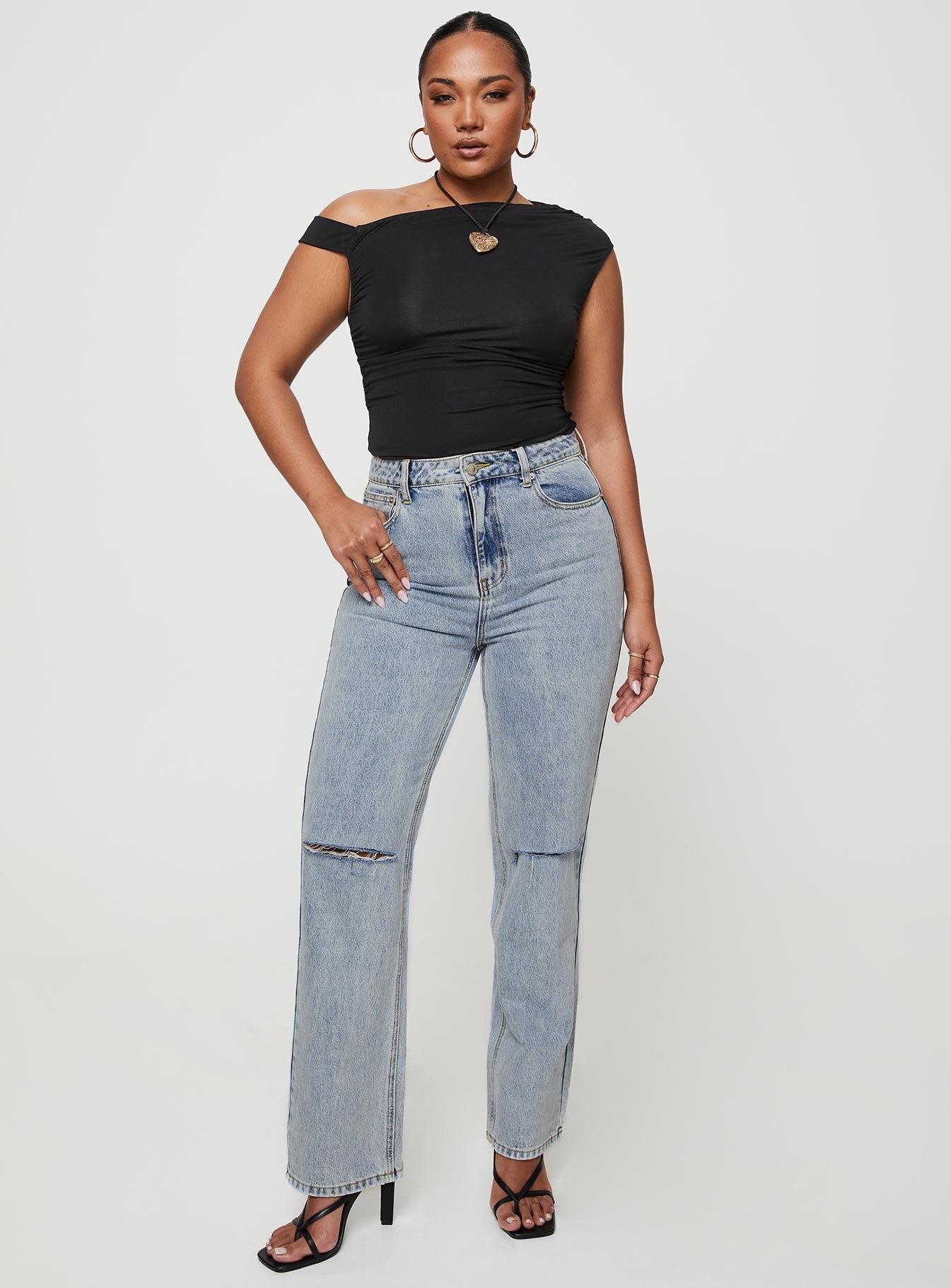 Holland High Rise Straight Leg Jeans Denim
