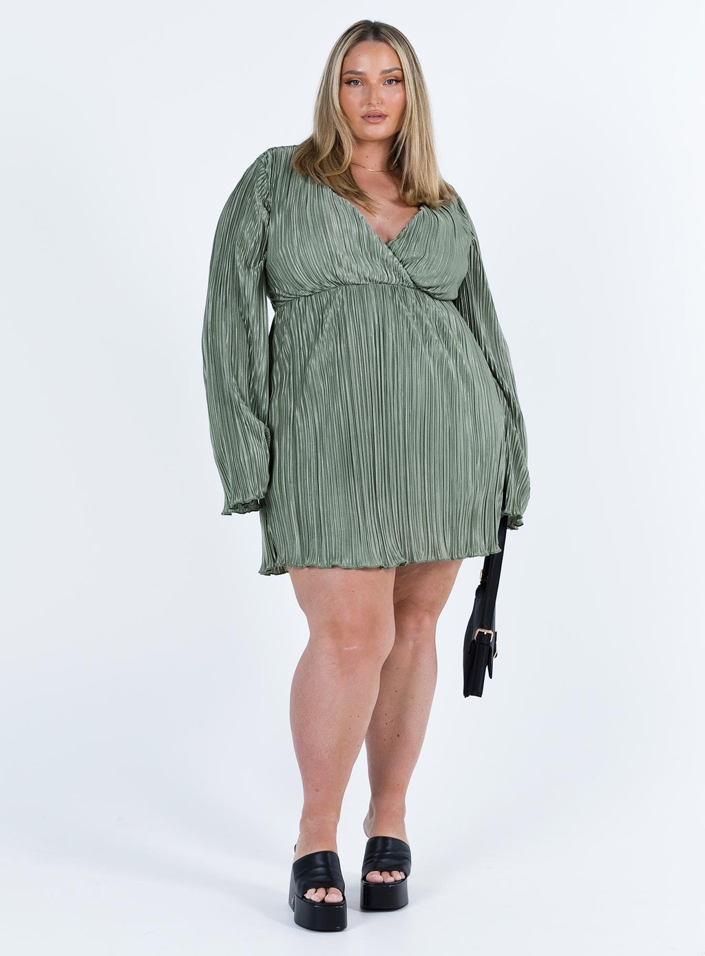 Cindie Mini Dress Green Curve