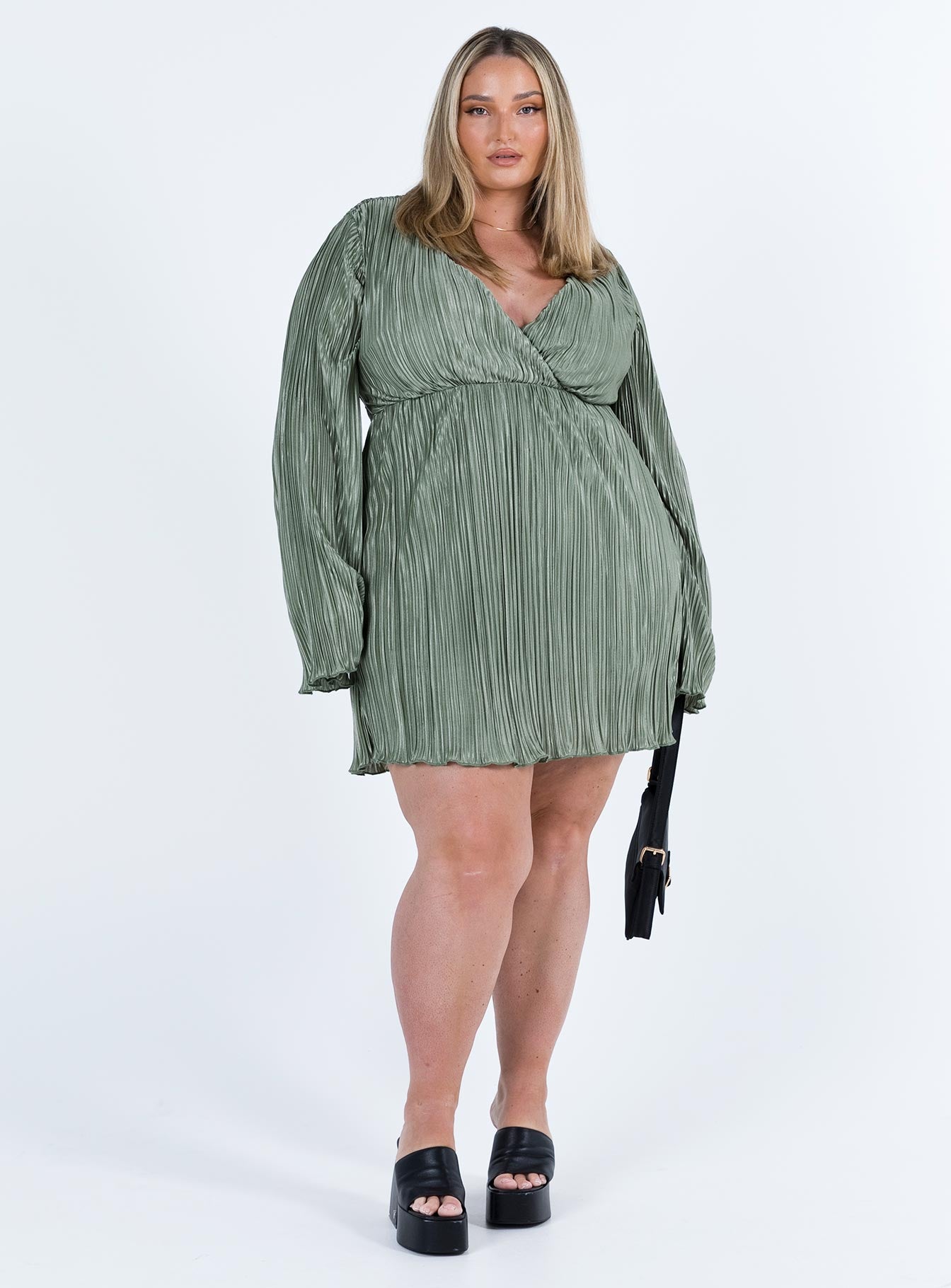 Cindie Mini Dress Green Curve