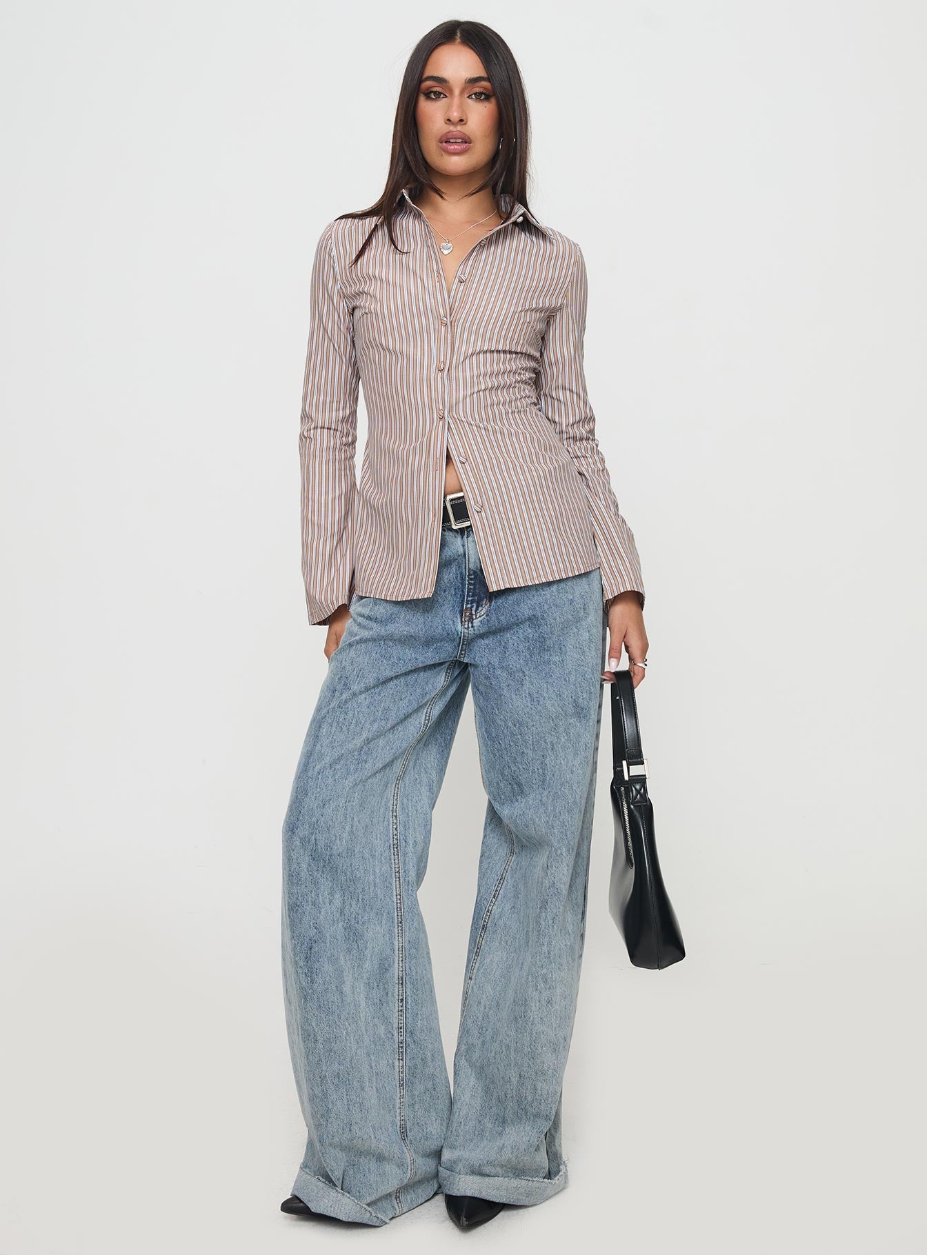 Run The World Top Brown Stripe