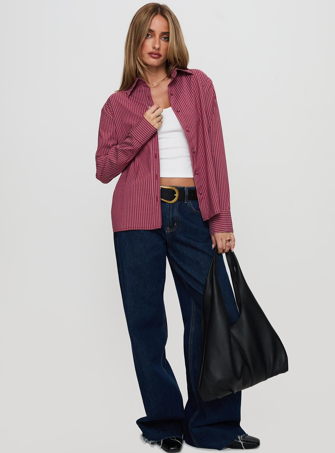 Mandisa Long Sleeve Top Red Stripe