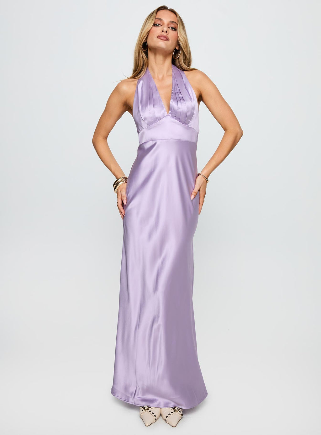 Big Screen Halter Maxi Dress Lilac