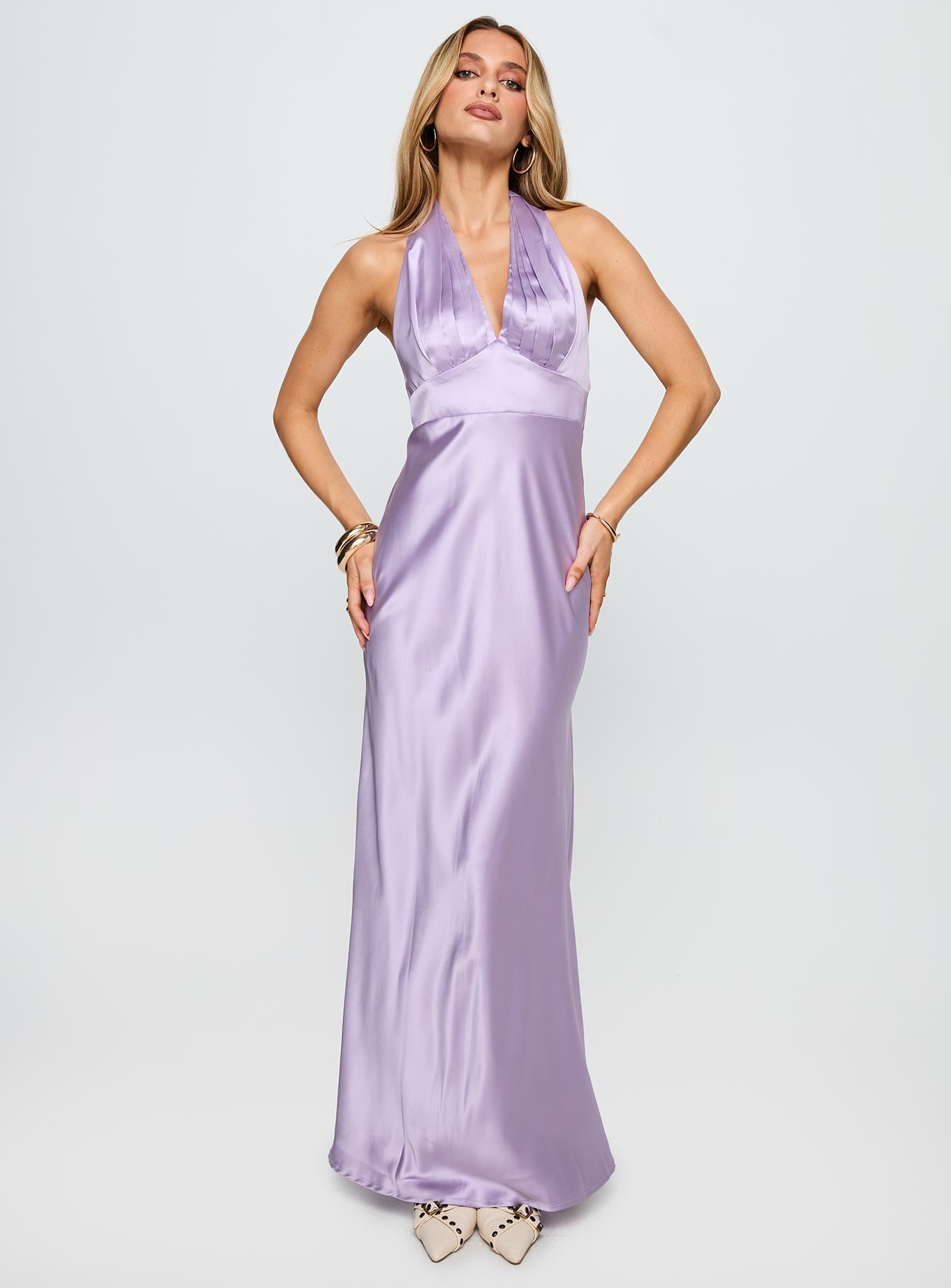 Big Screen Halter Maxi Dress Lilac