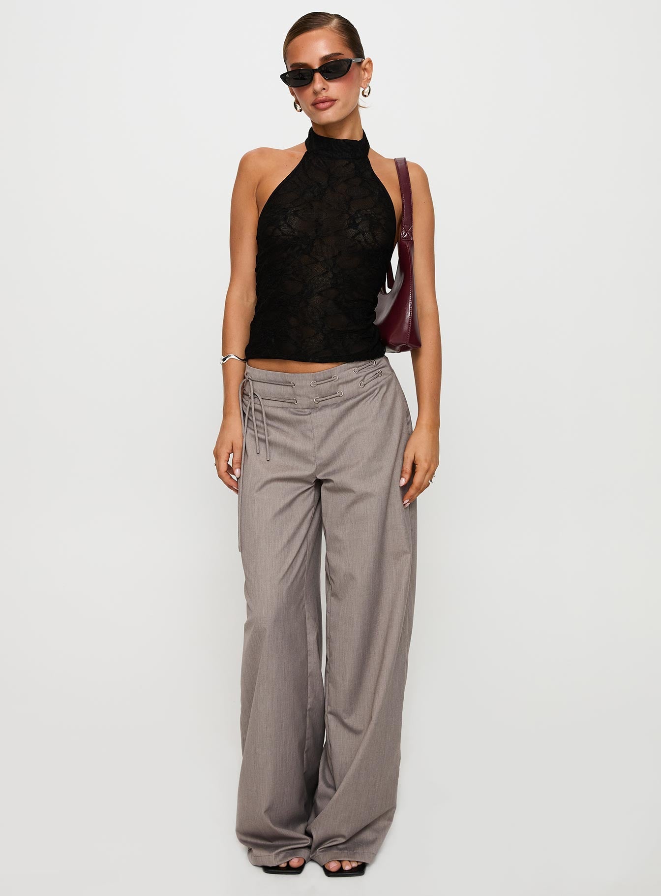 Hotter Than Fire Lace Halter Top Black