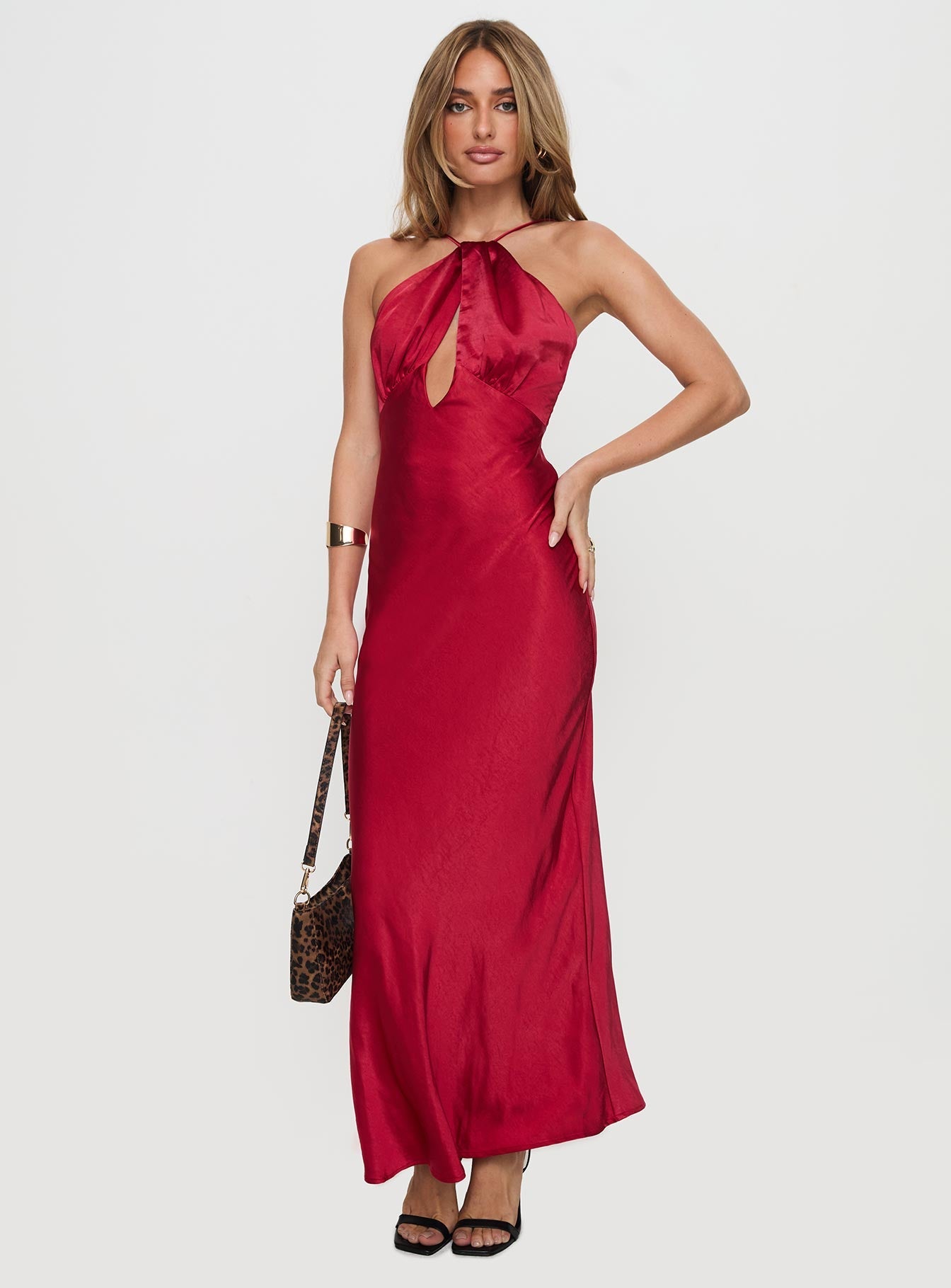 Saja Cut Out Maxi Dress Red