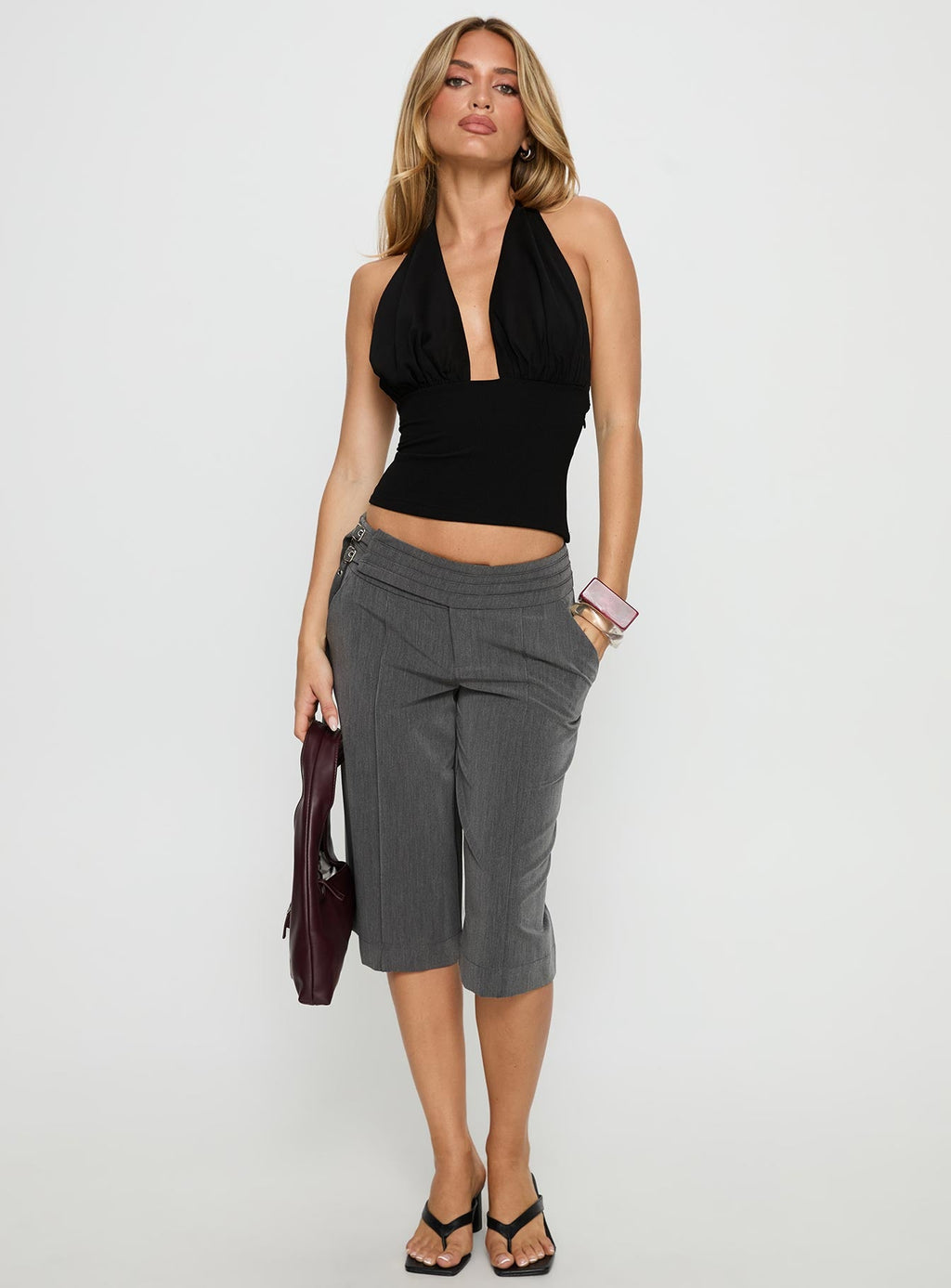 Korienna Halter Chiffon Top Black