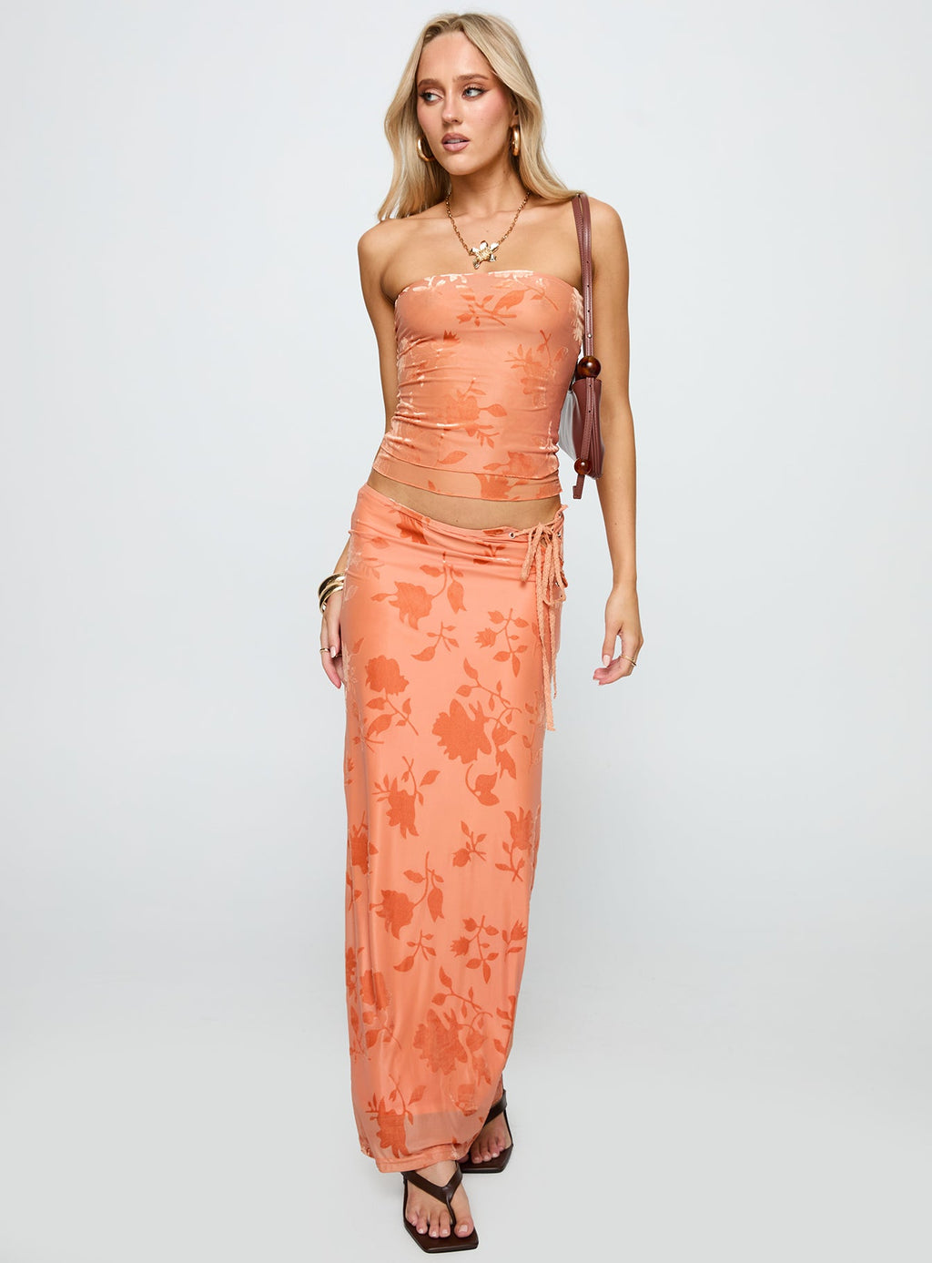 Mikah Maxi Skirt Orange