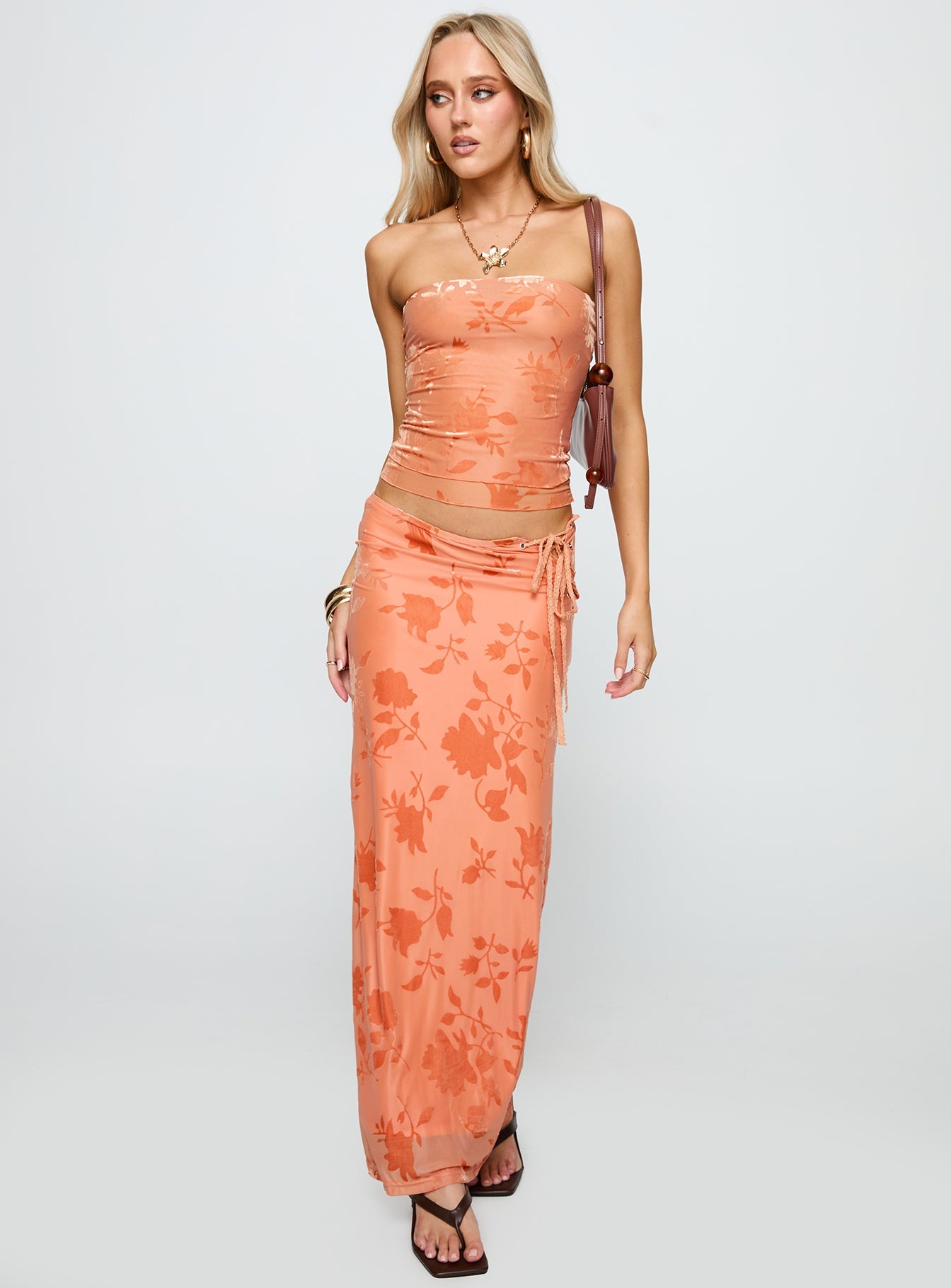 Mikah Maxi Skirt Orange