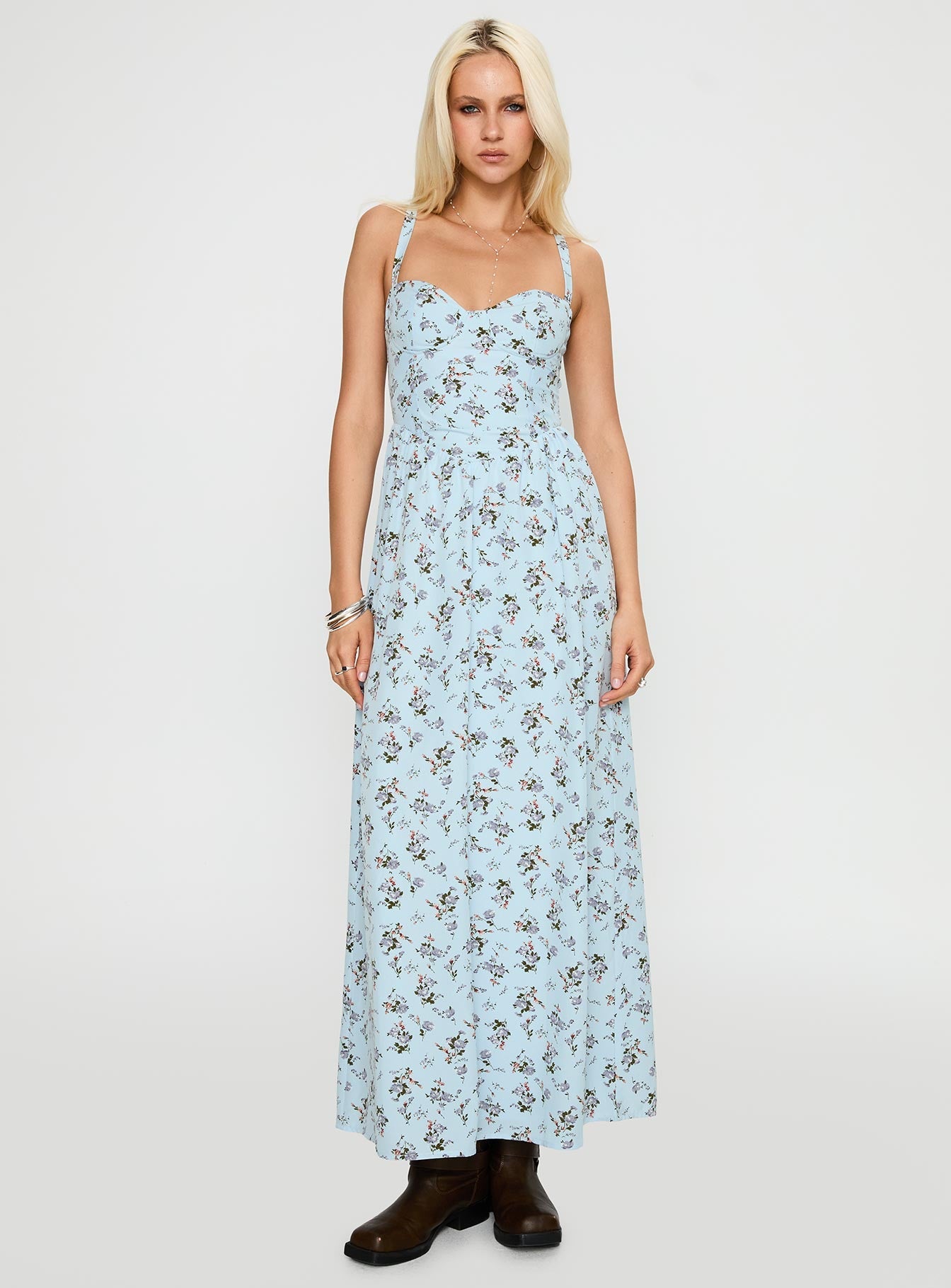 Izebella Maxi Dress Blue Floral