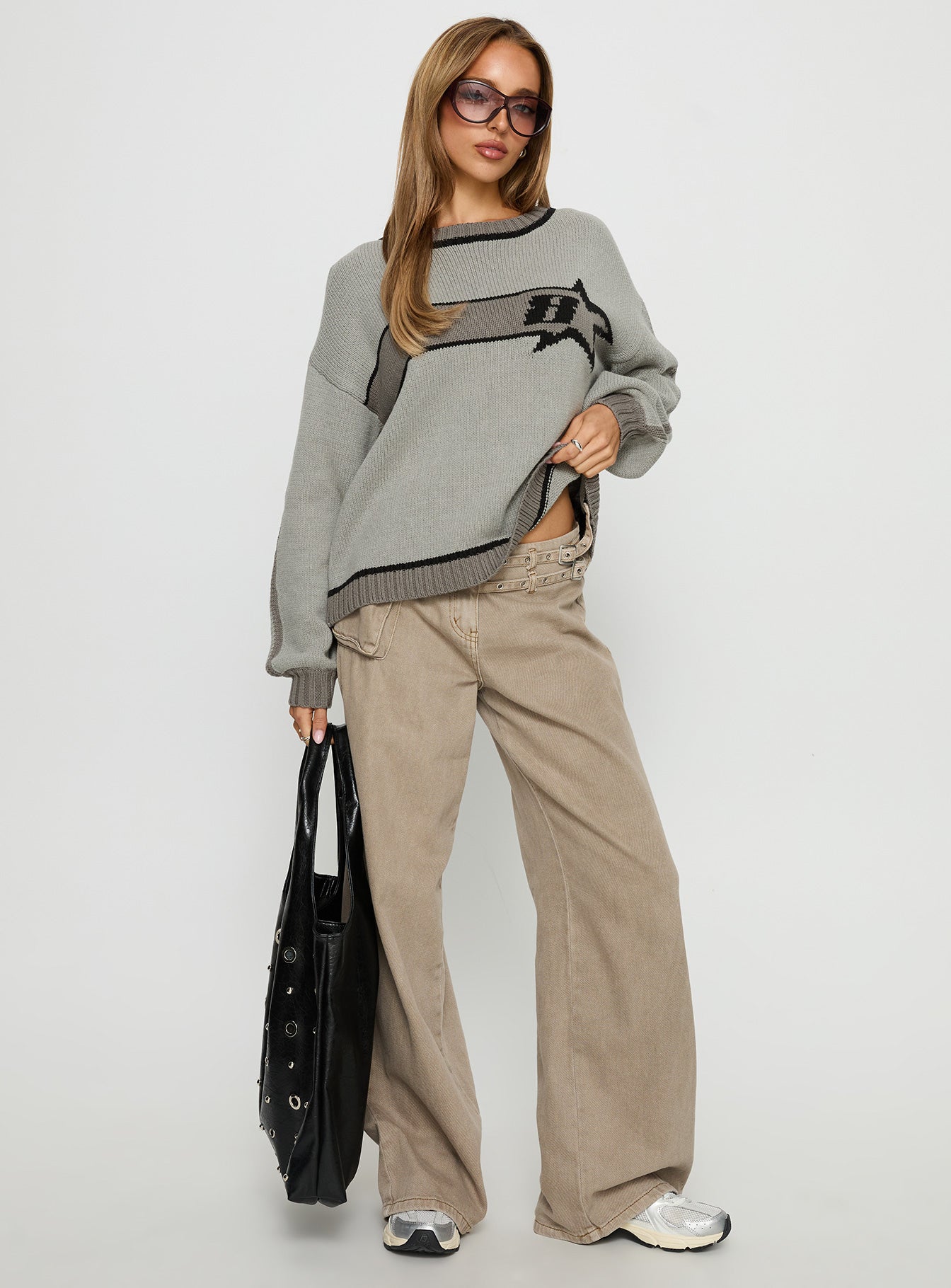 Star Track Graphic Jumper Grey