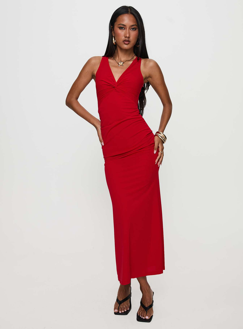 Mesmerise Halter Maxi Dress Red