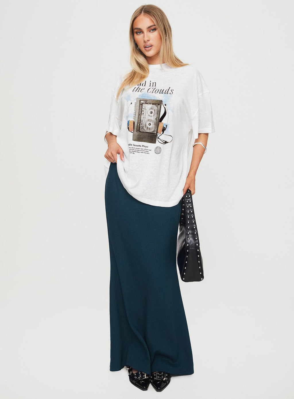 Cloud Cassette Oversized Tee White