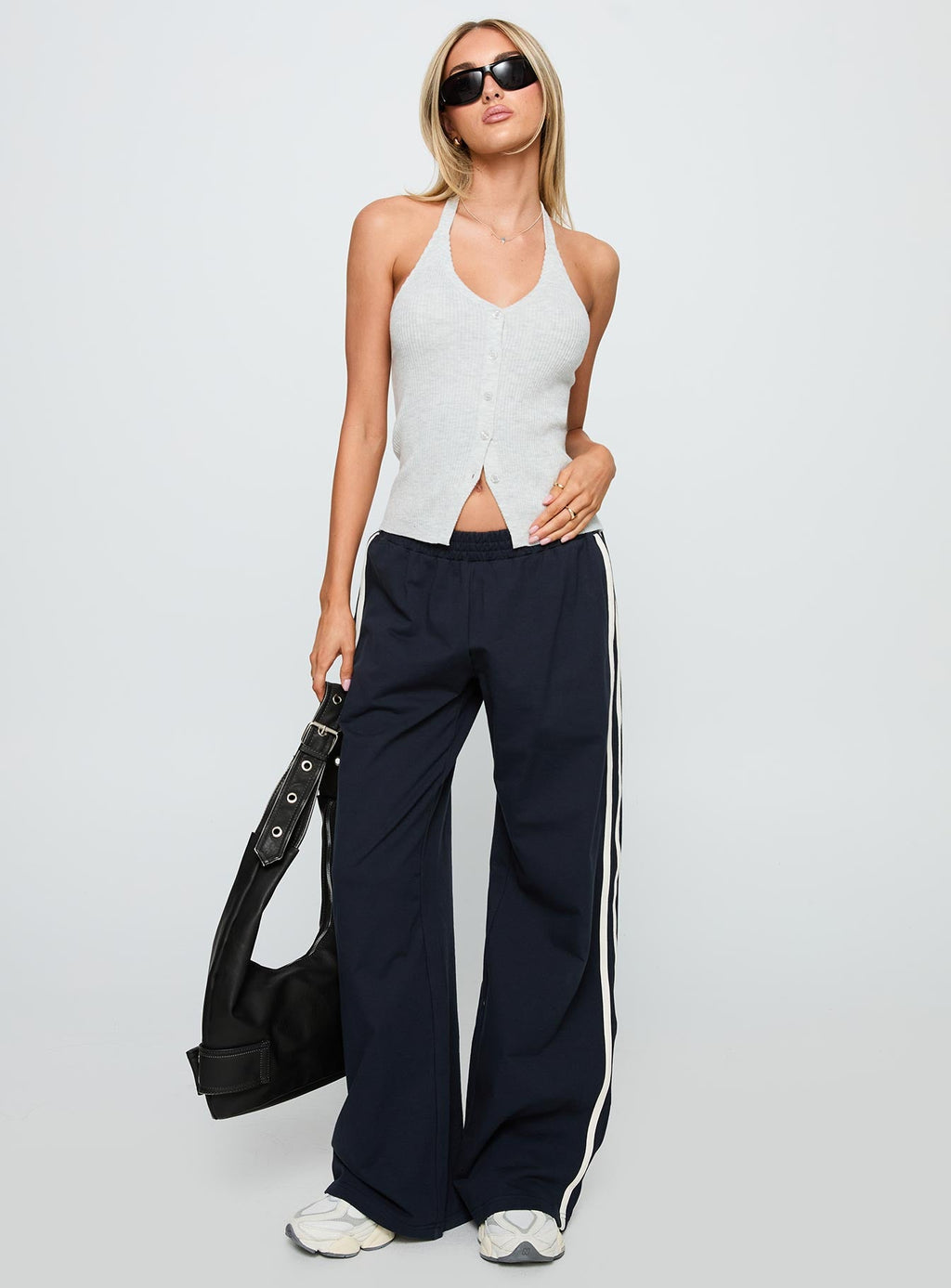 Suzu Knit Halter Top Grey