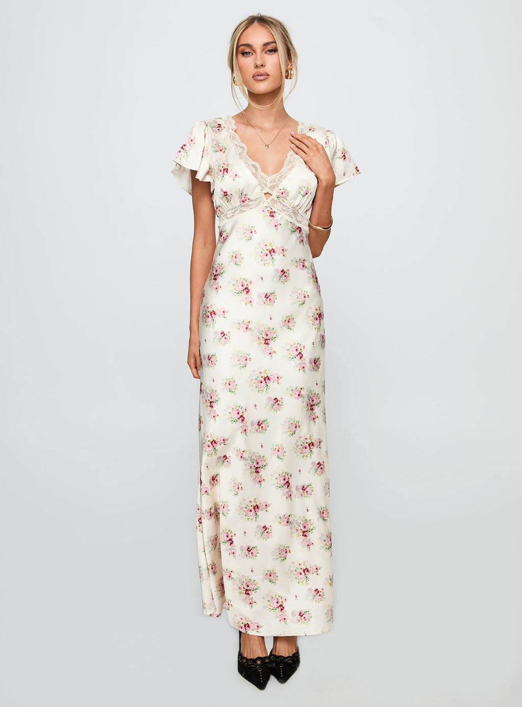 Miraselle Maxi Dress Cream Floral