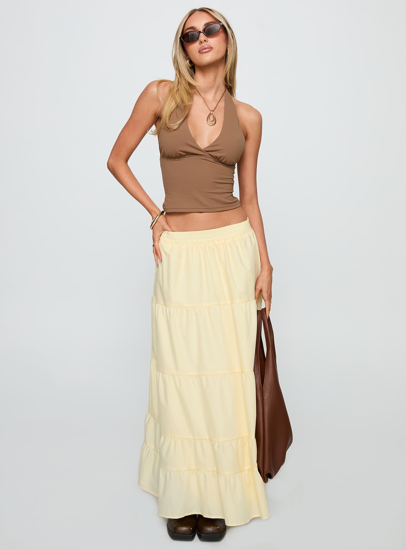 Garden Party Maxi Skirt Lemon