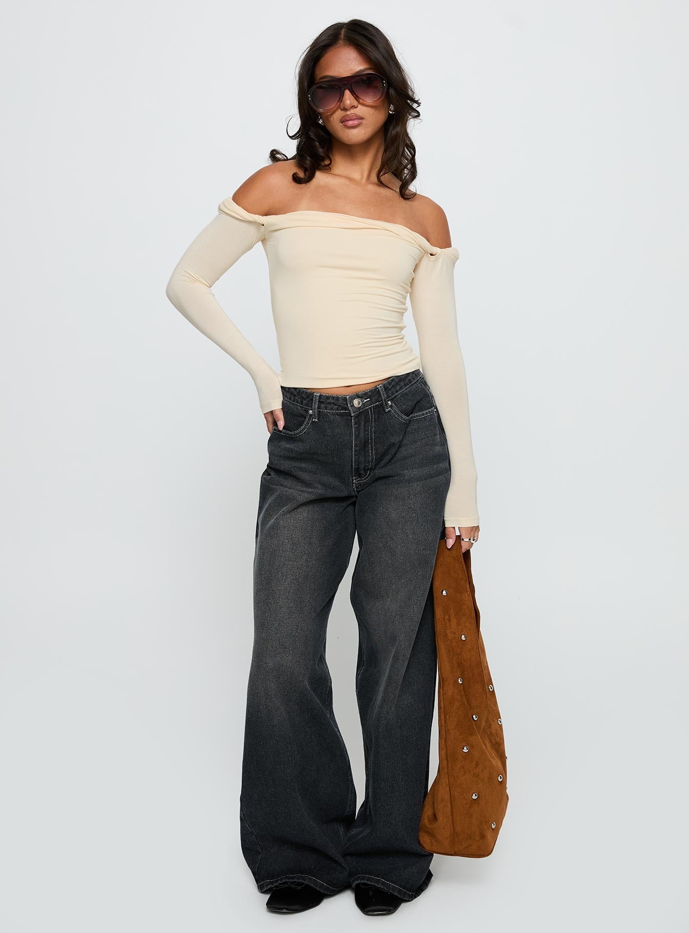 Naylor Wide Leg Jeans Grey Wash