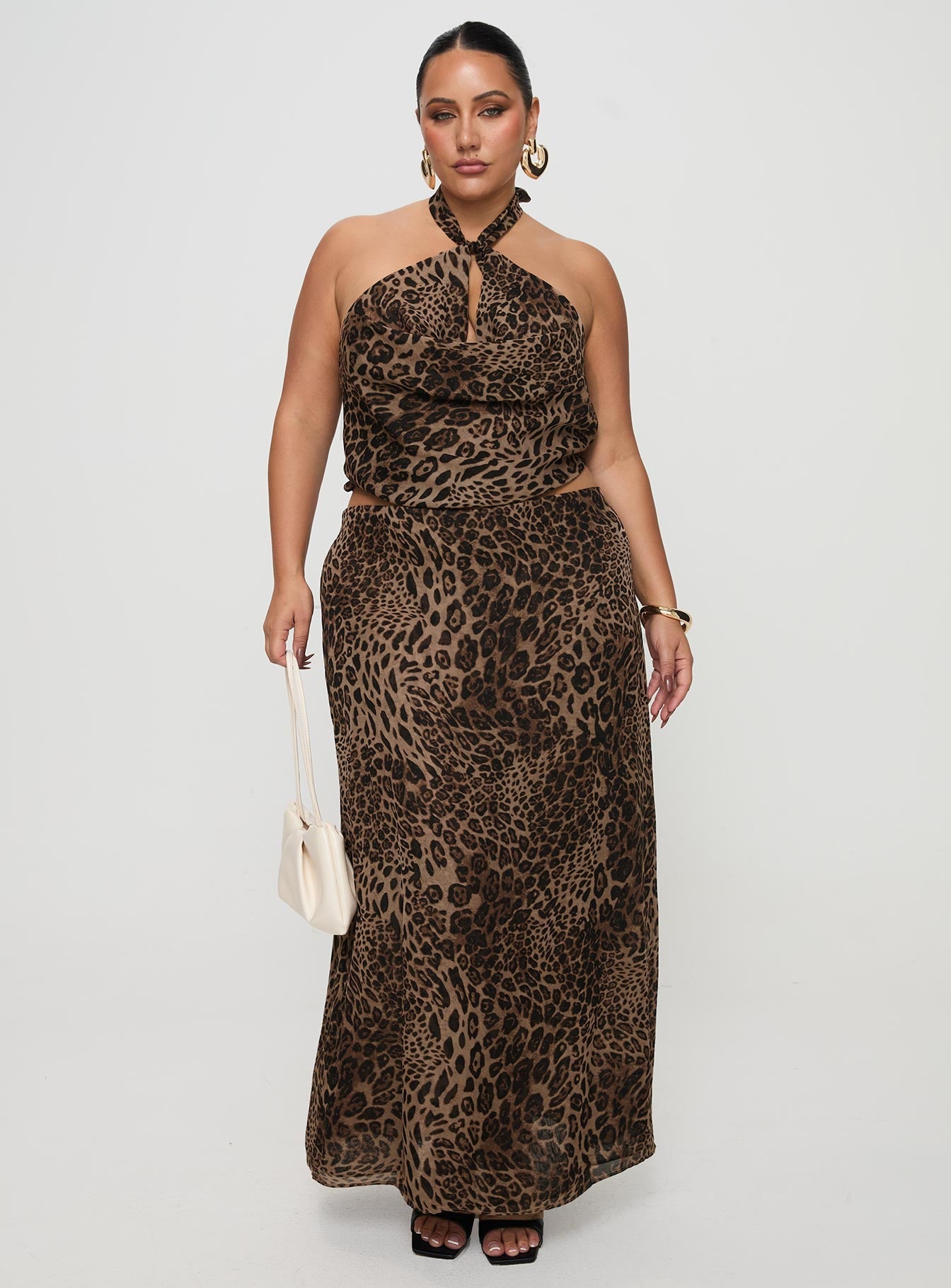 Eleganza Maxi Skirt Leopard Curve