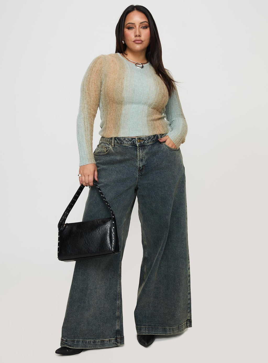 Cardenas Long Sleeve Top Green Curve